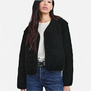Rails Kiko Diamond Quilted Velvet Jacket Size M